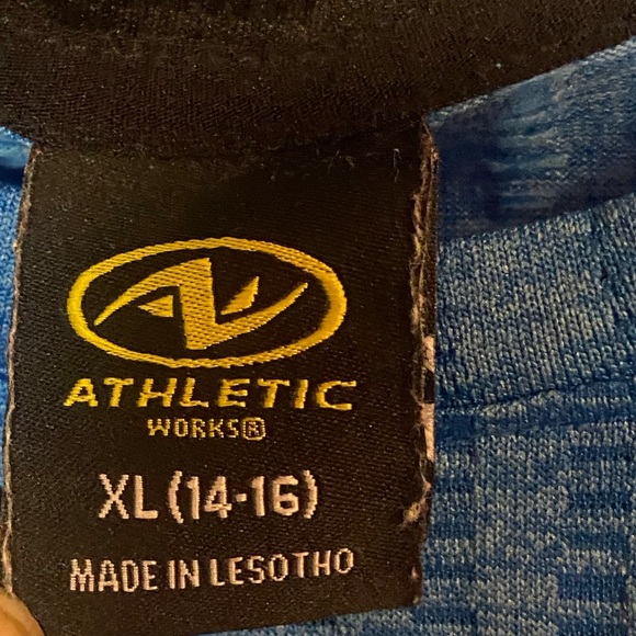 Athletic works blue pullover casual short sleeve tshirt Xl extra large 14 16 - Picture 4 of 6